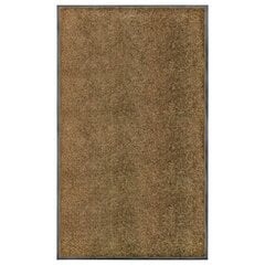 vidaXL durvju paklājs, mazgājams, brūns, 90x150 cm цена и информация | Придверный коврик | 220.lv