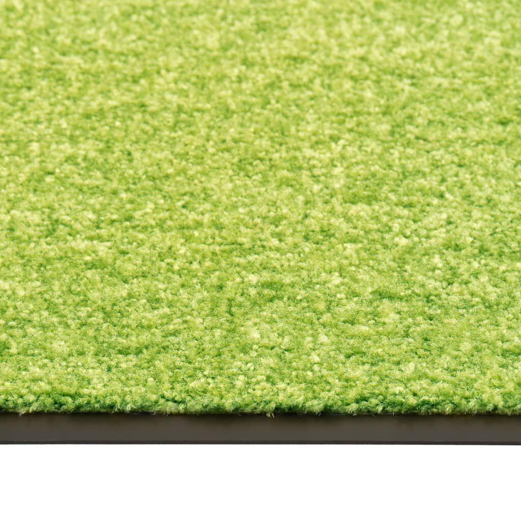 vidaXL durvju paklājs, mazgājams, zaļš, 60x180 cm cena un informācija | Kājslauķi | 220.lv