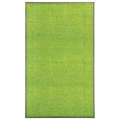 vidaXL durvju paklājs, mazgājams, zaļš, 90x150 cm цена и информация | Придверные коврики | 220.lv