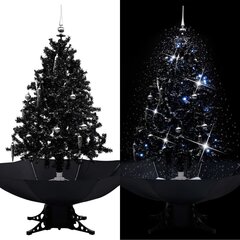 vidaXL mākslīgā Ziemassvētku egle ar pamatni, melna, 140 cm, PVC цена и информация | Искусственные елки | 220.lv