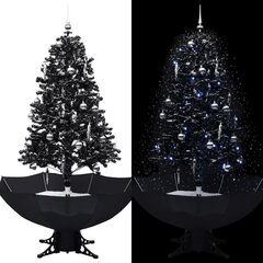 vidaXL mākslīgā Ziemassvētku egle ar pamatni, melna, 170 cm, PVC цена и информация | Искусственные елки | 220.lv