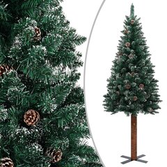 vidaXL Ziemassvētku egle, dabīgs koks un sniegs, zaļa, 180 cm, PVC цена и информация | Искусственные елки | 220.lv