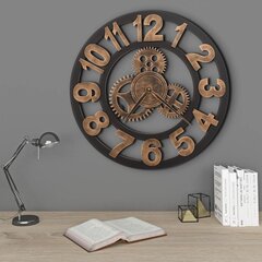 vidaXL sienas pulkstenis, 58 cm, metāls, zelta un melna krāsa cena un informācija | Pulksteņi | 220.lv
