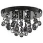 vidaXL griestu lampa ar dūmakainām pērlēm, melna, apaļa, G9 цена и информация | Griestu lampas | 220.lv