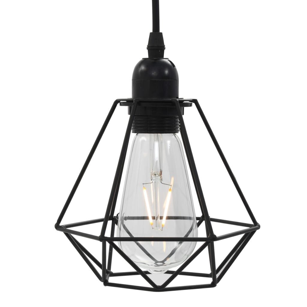 vidaXL griestu lampa ar dimantu dizainu, melna, 3 x E27 spuldzes cena un informācija | Piekaramās lampas | 220.lv