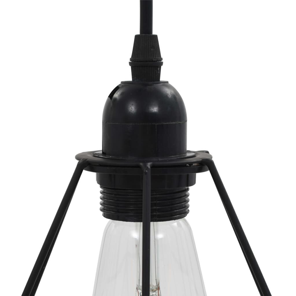 vidaXL griestu lampa ar dimantu dizainu, melna, 3 x E27 spuldzes cena un informācija | Piekaramās lampas | 220.lv