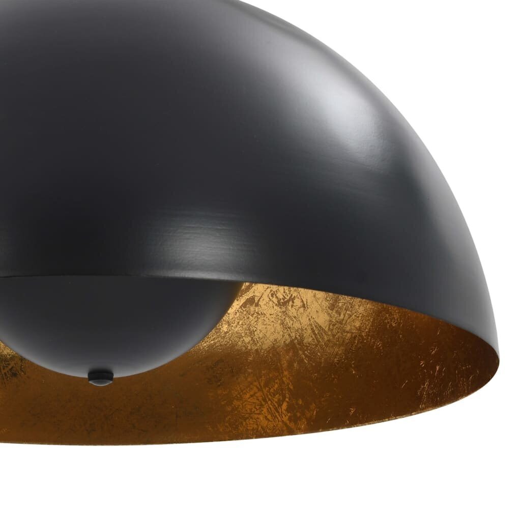 vidaXL griestu lampas, 2 gab., pusapaļas, 40 cm, E27, melnas ar zelta cena un informācija | Piekaramās lampas | 220.lv
