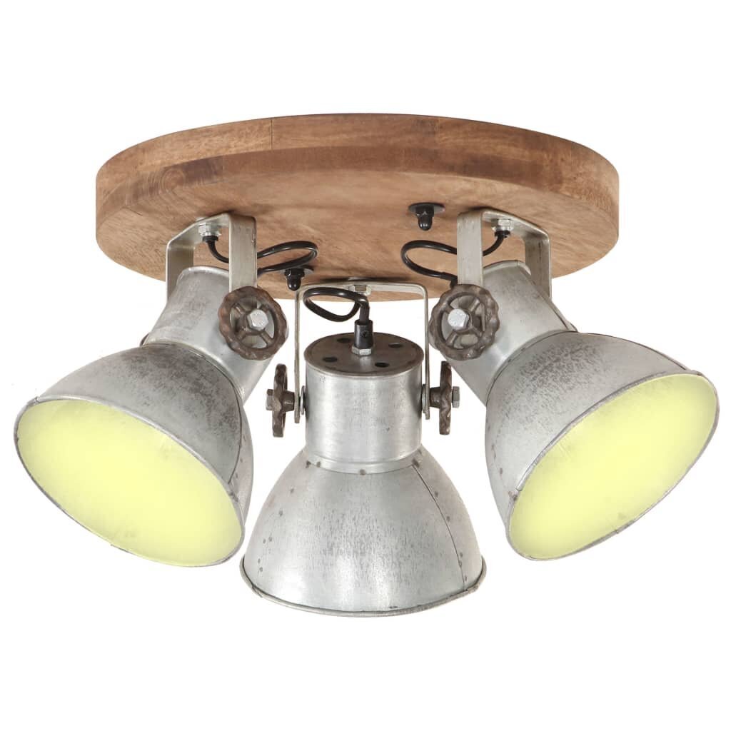 vidaXL griestu lampa, industriāls dizains, sudrabaina, 42x27 cm, E27 цена и информация | Griestu lampas | 220.lv