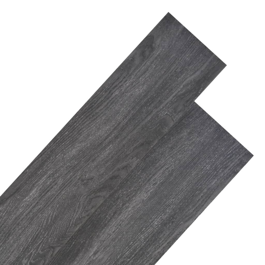 vidaXL grīdas dēļi, 5,26 m², 2 mm, PVC, melni ar baltu цена и информация | Lamināts | 220.lv