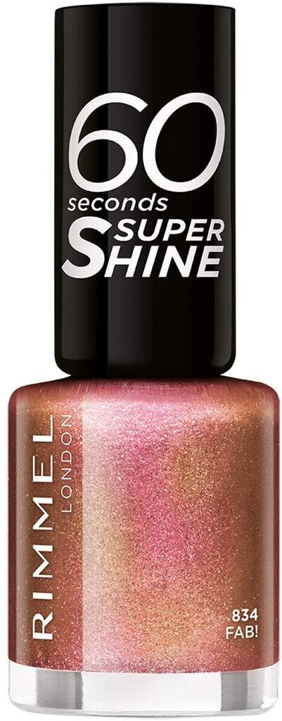 Rimmel London 60 Seconds Super Shine nagu laka 8 ml, 834 Fab! cena un informācija | Nagu lakas, stiprinātāji | 220.lv