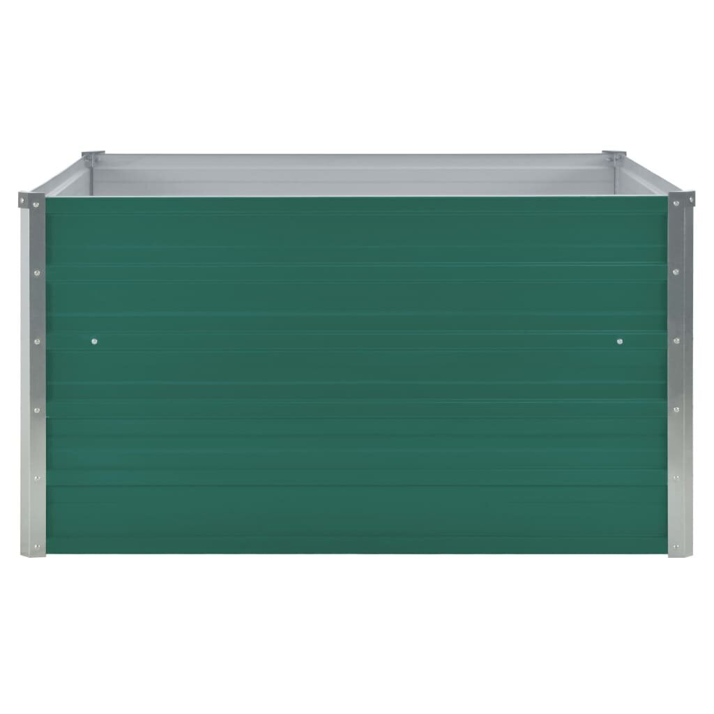 vidaXL puķu kaste, zaļa, 100x100x45 cm, cinkots tērauds cena un informācija | Puķu podi | 220.lv