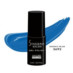 Gēla nagu laka "Sincero Salon", 6ml, Mosaic Blue 3693 cena un informācija | Nagu lakas, stiprinātāji | 220.lv