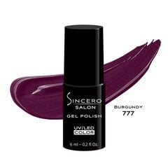 Gēla nagu laka "Sincero Salon", 6ml, Burgundy 777 цена и информация | Лаки для ногтей, укрепители | 220.lv