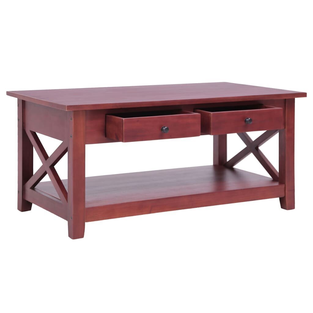 vidaXL kafijas galdiņš, 100x55x46 cm, masīvs sarkankoks, brūns цена и информация | Žurnālgaldiņi | 220.lv