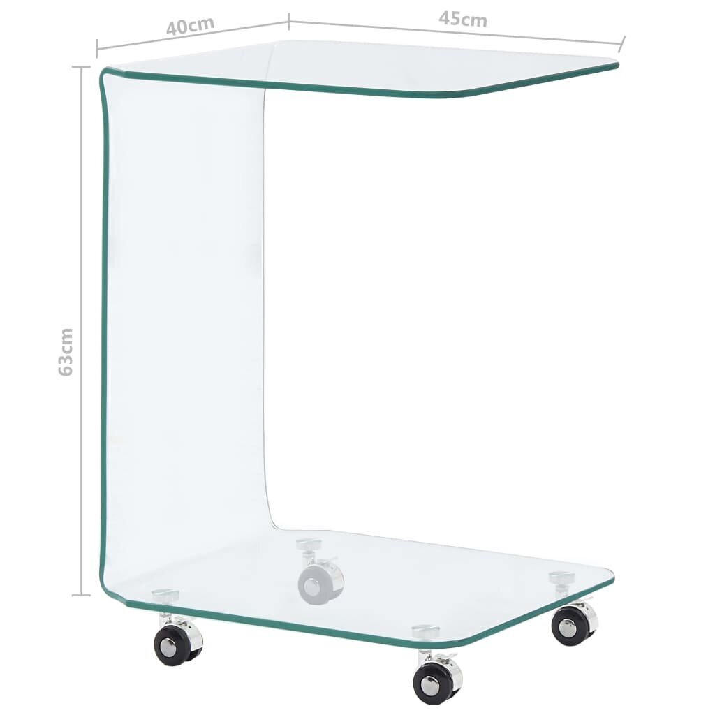 vidaXL kafijas galdiņš, 45x40x63 cm, rūdīts stikls цена и информация | Žurnālgaldiņi | 220.lv