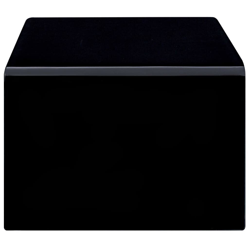 vidaXL kafijas galdiņš, 98x45x31 cm, melns, rūdīts stikls cena un informācija | Žurnālgaldiņi | 220.lv