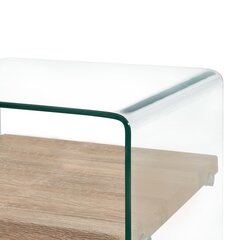 vidaXL kafijas galdiņš, 50x50x45 cm, caurspīdīgs, rūdīts stikls cena un informācija | Žurnālgaldiņi | 220.lv