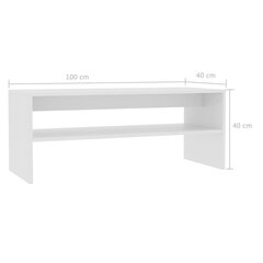 vidaXL kafijas galdiņš, 100x40x40 cm, balts, skaidu plāksne cena un informācija | Žurnālgaldiņi | 220.lv