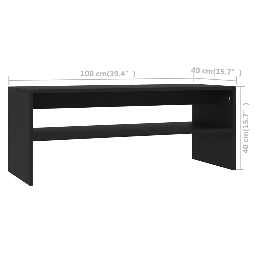 vidaXL kafijas galdiņš, 100x40x40 cm, melns, skaidu plāksne cena un informācija | Žurnālgaldiņi | 220.lv