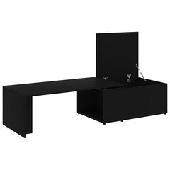 vidaXL kafijas galdiņš, melns, 150x50x35 cm, skaidu plāksne cena un informācija | Žurnālgaldiņi | 220.lv