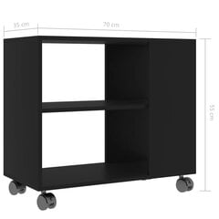 vidaXL galdiņš, melns, 70x35x55 cm, skaidu plāksne cena un informācija | Žurnālgaldiņi | 220.lv