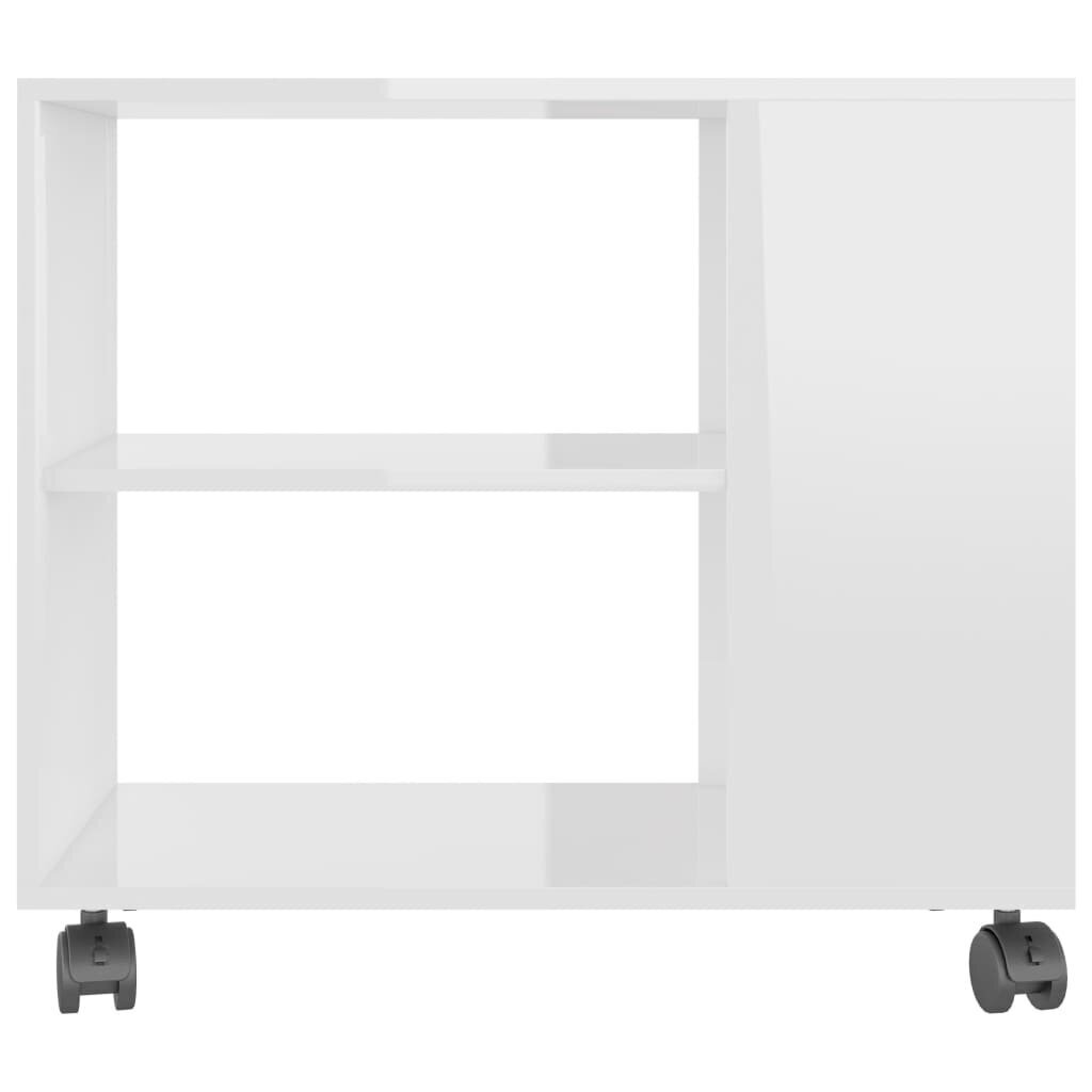 vidaXL galdiņš, spīdīgi balts, 70x35x55 cm, skaidu plāksne цена и информация | Žurnālgaldiņi | 220.lv