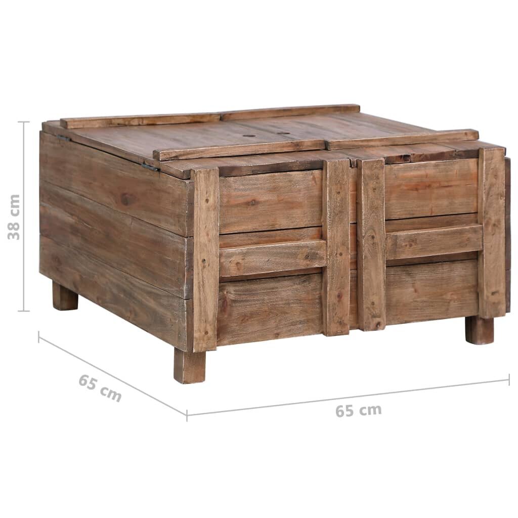 vidaXL kafijas galdiņš, 65x65x38 cm, pārstrādāts masīvkoks цена и информация | Žurnālgaldiņi | 220.lv