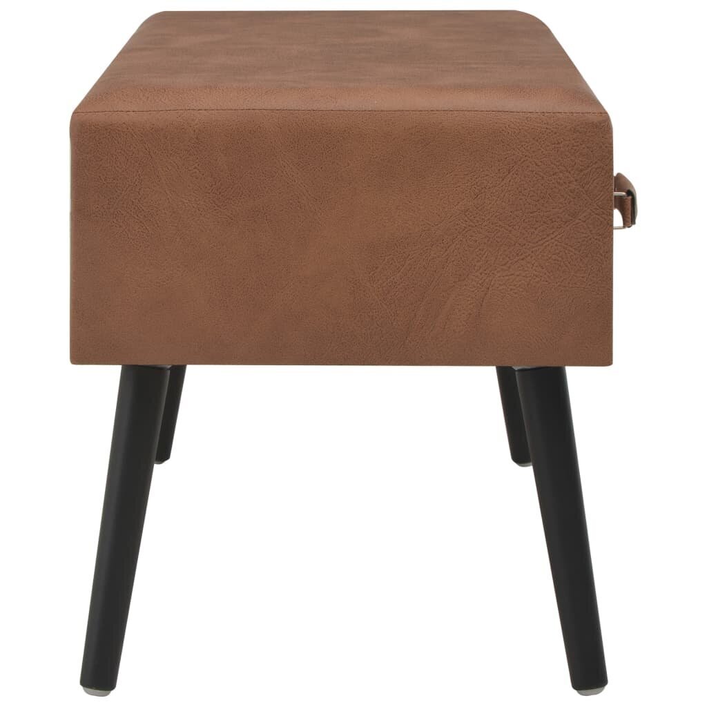vidaXL kafijas galdiņš, 80x40x46 cm, tumši brūna mākslīgā āda cena un informācija | Žurnālgaldiņi | 220.lv