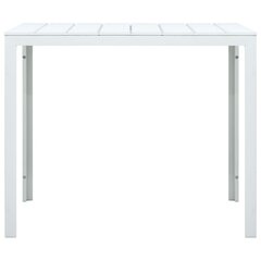 vidaXL kafijas galdiņš, 78x78x74 cm, balts HDPE, koka imitācija cena un informācija | Žurnālgaldiņi | 220.lv