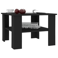 vidaXL kafijas galdiņš, 60x60x42 cm, melns, skaidu plāksne cena un informācija | Žurnālgaldiņi | 220.lv