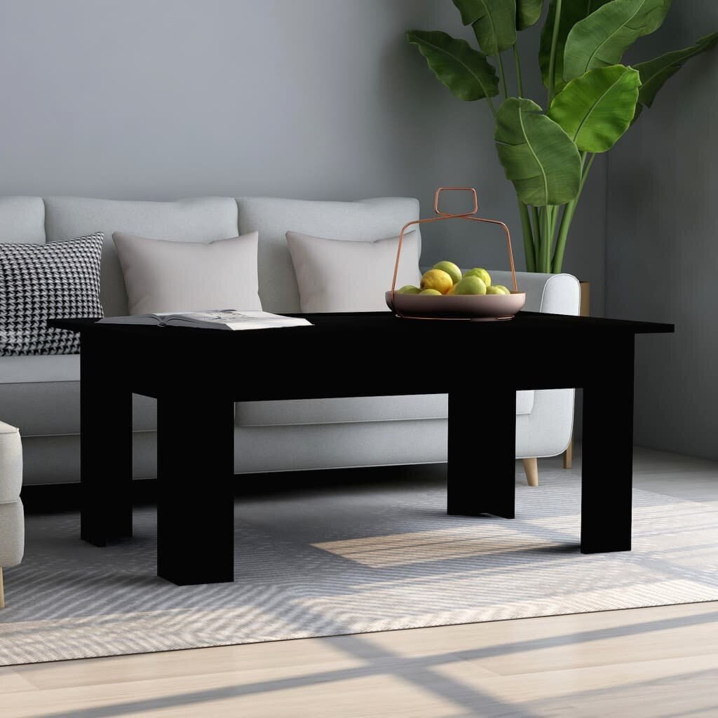 vidaXL kafijas galdiņš, 100x60x42 cm, spīdīgi melns, skaidu plāksne цена и информация | Žurnālgaldiņi | 220.lv