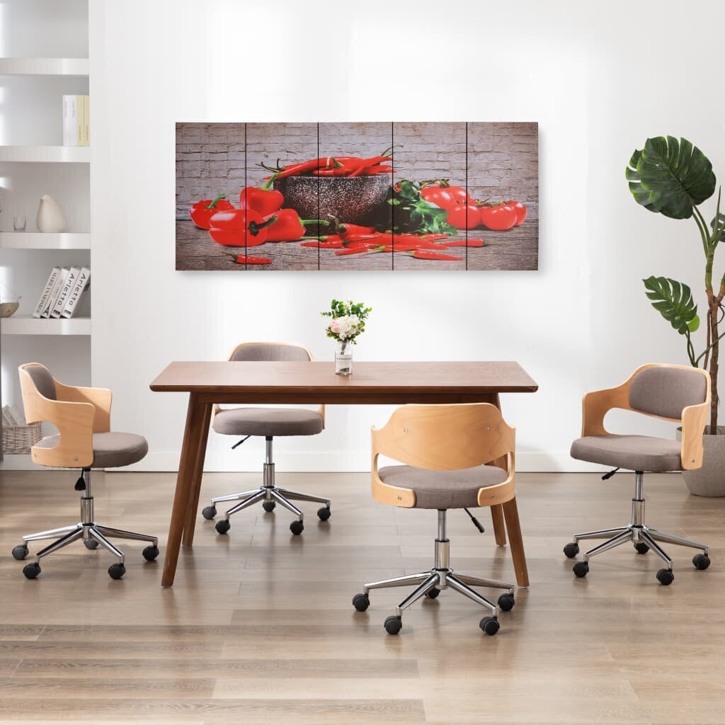 vidaXL audekla sienas gleznu komplekts, paprika, krāsaina, 200x80 cm cena un informācija | Gleznas | 220.lv