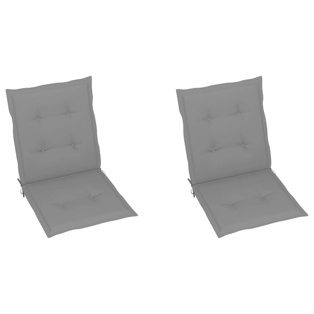 vidaXL dārza krēslu spilveni, 2 gab., pelēki, 100x50x3 cm cena un informācija | Dekoratīvie spilveni un spilvendrānas | 220.lv