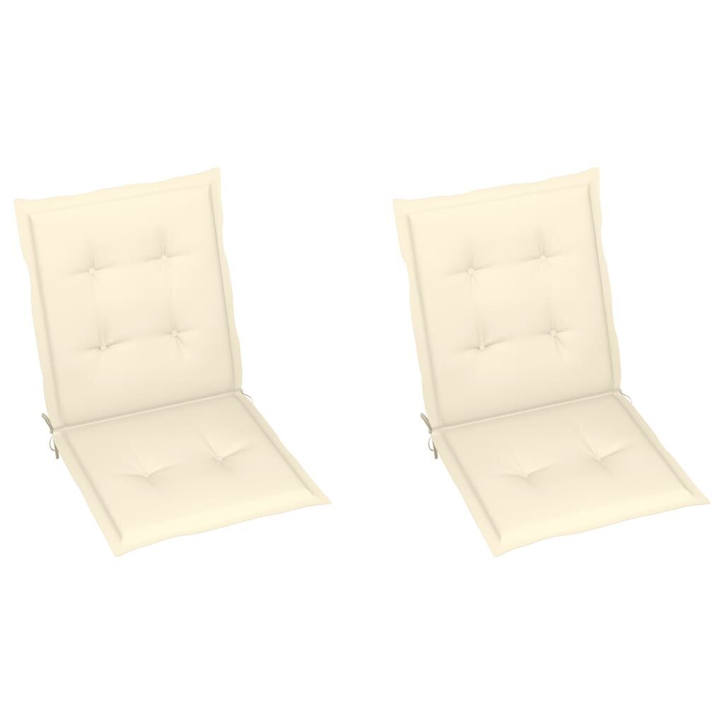 vidaXL dārza krēslu spilveni, 2 gab., krēmkrāsas, 100x50x3 cm цена и информация | Dekoratīvie spilveni un spilvendrānas | 220.lv
