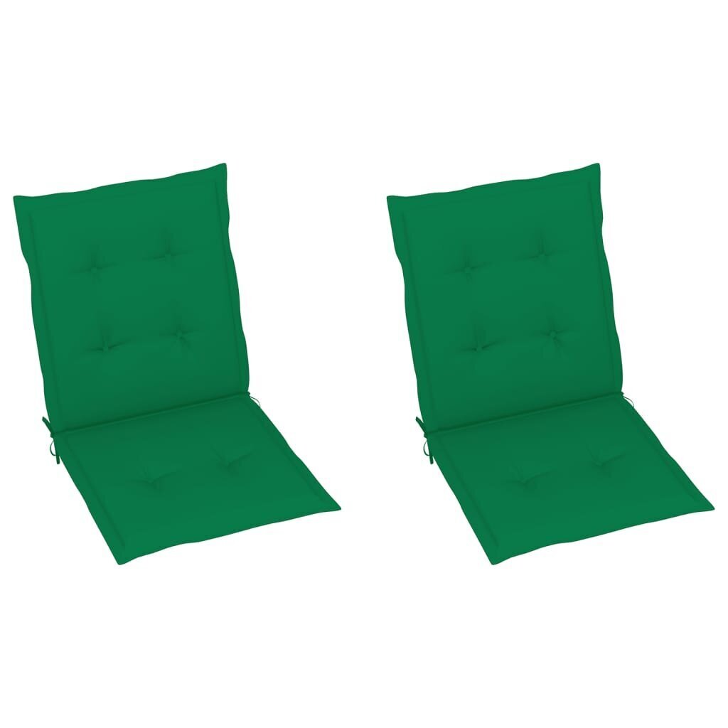 vidaXL dārza krēslu spilveni, 2 gab., zaļi, 100x50x3 cm цена и информация | Dekoratīvie spilveni un spilvendrānas | 220.lv