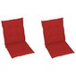 vidaXL dārza krēslu spilveni, 2 gab., sarkani, 100x50x3 cm цена и информация | Dekoratīvie spilveni un spilvendrānas | 220.lv