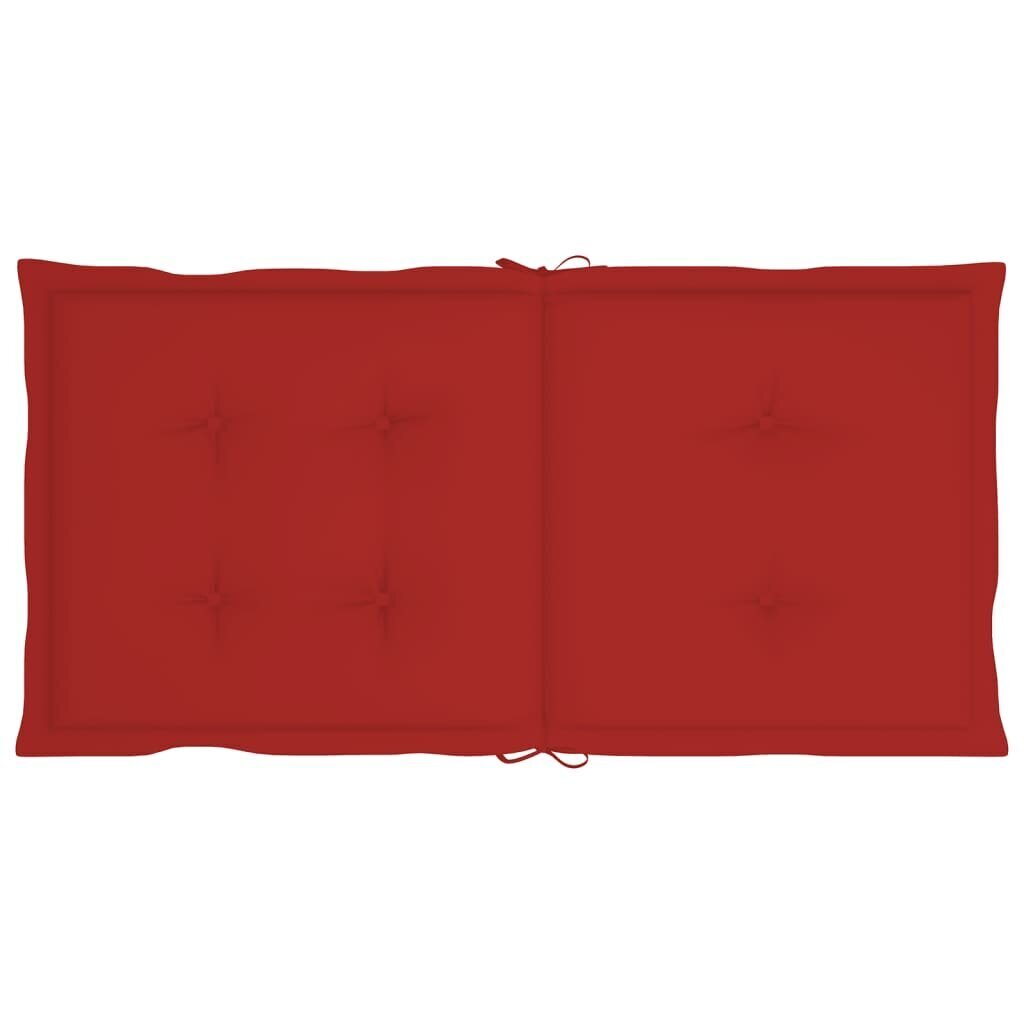 vidaXL dārza krēslu spilveni, 2 gab., sarkani, 100x50x3 cm цена и информация | Dekoratīvie spilveni un spilvendrānas | 220.lv