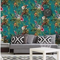 DUTCH WALLCOVERINGS tapete, lemura apdruka, zaļa, 12402 цена и информация | Обои | 220.lv