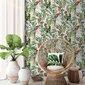 DUTCH WALLCOVERINGS tapete, tropu putnu apdruka, balta un zaļa цена и информация | Tapetes | 220.lv