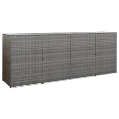 vidaXL četrdaļīga nojume atkritumu konteineram, pelēka, 305x78x120 cm цена и информация | Садовые сараи, дровницы | 220.lv