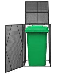 vidaXL nojume atkritumu konteineram, melna, 76x78x120 cm, PE pinums cena un informācija | Dārza mājiņas, šķūņi, malkas nojumes | 220.lv