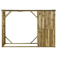 vidaXL dārza instrumentu šķūnis, priedes koks, 253x80x170 cm цена и информация | Садовые сараи, дровницы | 220.lv