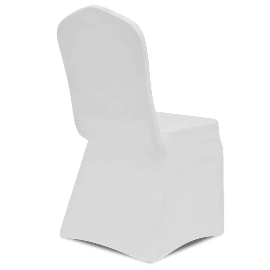 vidaXL krēslu pārvalki, 18 gab., balts elastīgs audums cena un informācija | Mēbeļu pārvalki | 220.lv