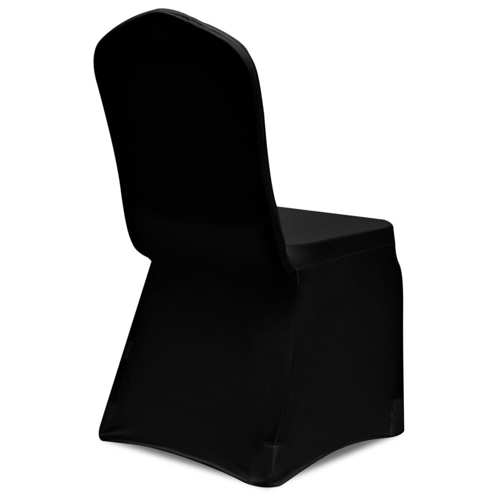 vidaXL krēslu pārvalki, 18 gab., melns elastīgs audums цена и информация | Mēbeļu pārvalki | 220.lv
