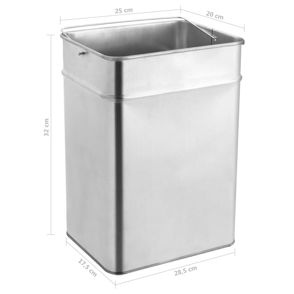 vidaXL atkritumu tvertne ar pelnu trauku, 45 L, tērauds, melna cena un informācija | Miskastes | 220.lv