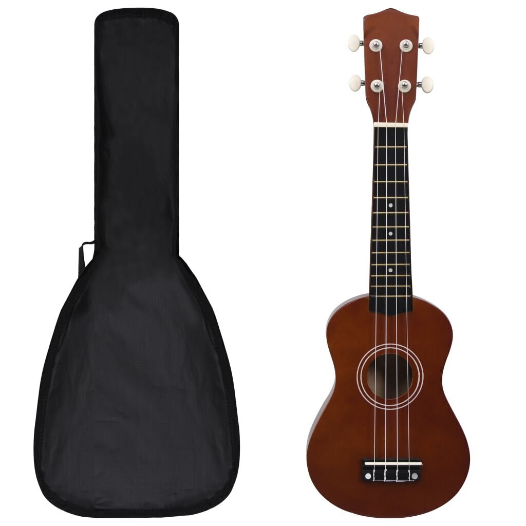 vidaXL soprāna bērnu ukulele ar somu, tumša koka krāsā, 21" цена и информация | Ģitāras | 220.lv