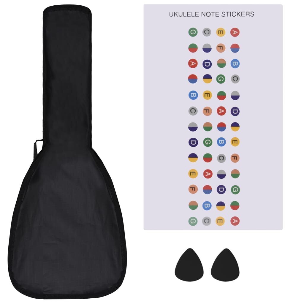 vidaXL soprāna bērnu ukulele ar somu, tumša koka krāsā, 21" cena un informācija | Ģitāras | 220.lv