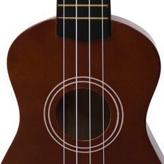 vidaXL soprāna bērnu ukulele ar somu, tumša koka krāsā, 21" цена и информация | Гитары | 220.lv