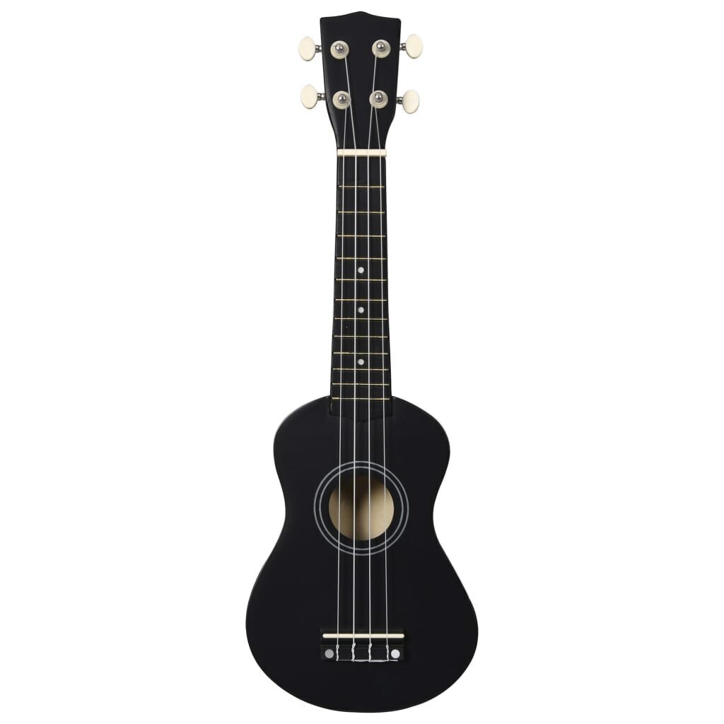 vidaXL soprāna bērnu ukulele ar somu, melna, 21" cena un informācija | Ģitāras | 220.lv