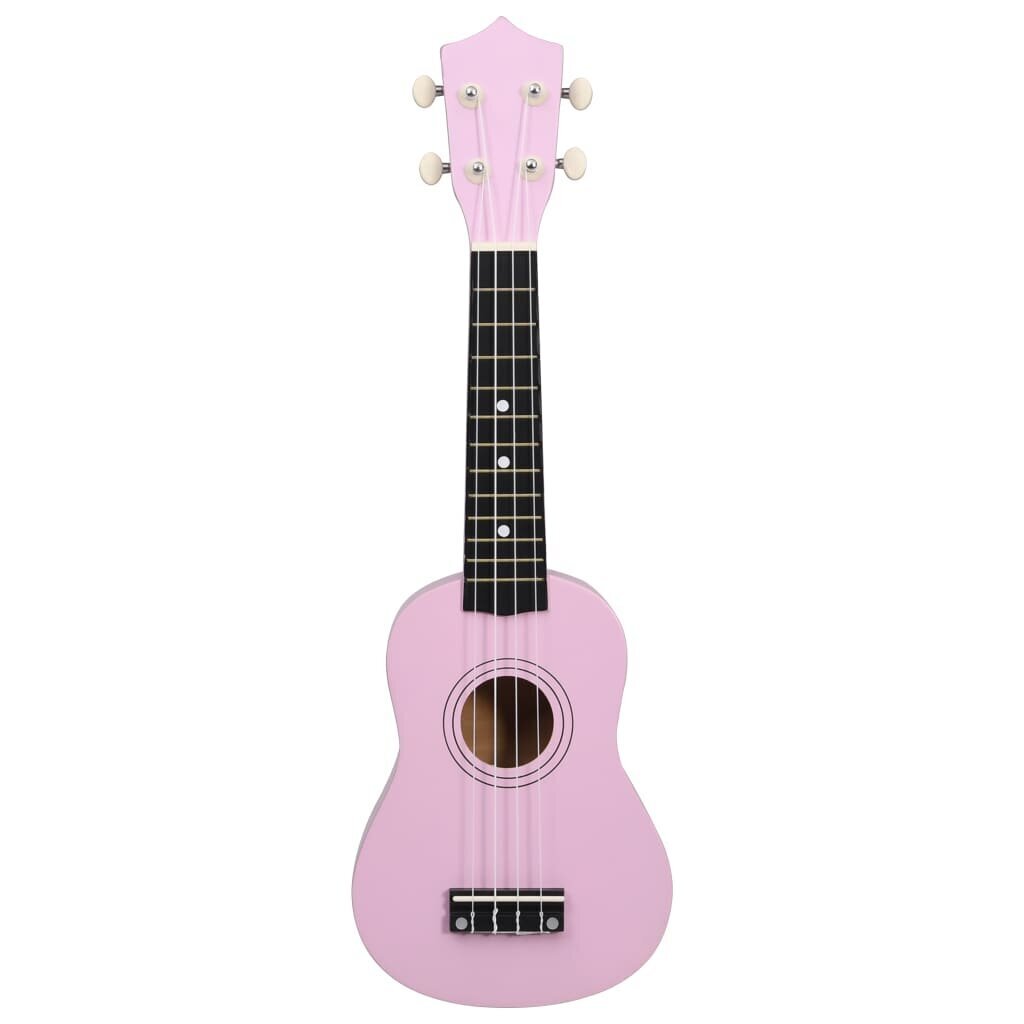 vidaXL soprāna bērnu ukulele ar somu, rozā, 21" cena un informācija | Ģitāras | 220.lv